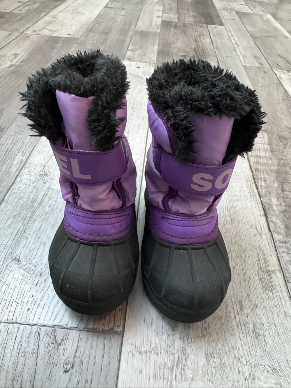 Sorel Snow Commander Toddler 7 Purple Black Winter Boots NV5190-514 Waterproof